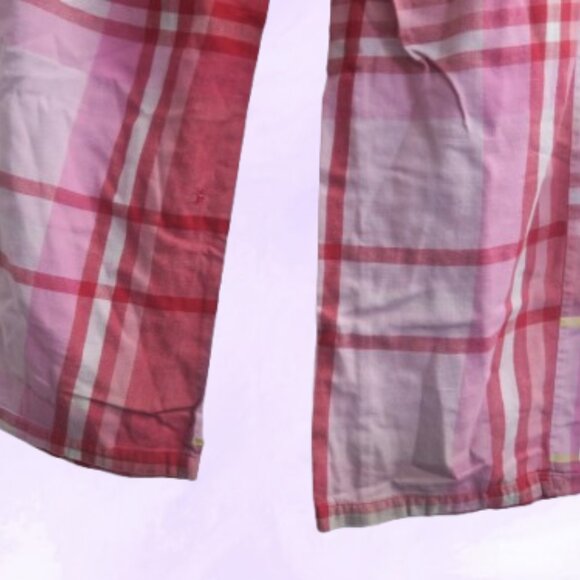 PINK Victoria's Secret distressed ripped plaid pj pajamas pants in pink and red - Picture 4 of 12